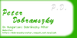 peter dobranszky business card