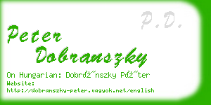 peter dobranszky business card
